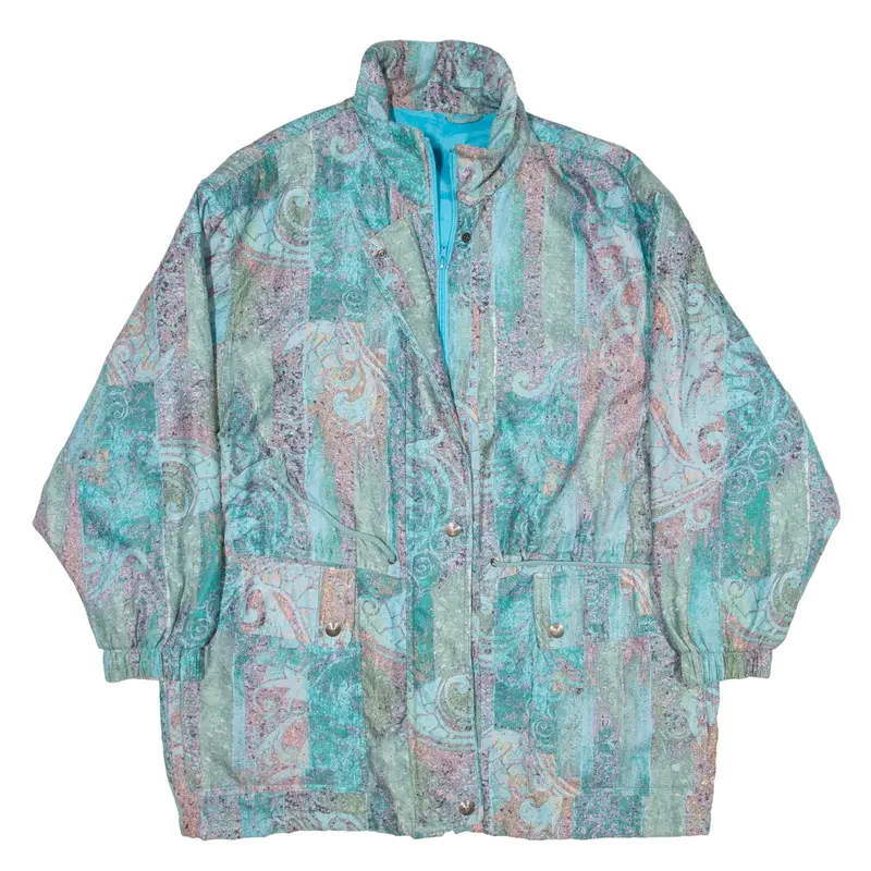 Jacket Blue Crazy Pattern Womens XL