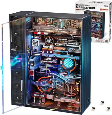 【self-assembly puzzle】ROKR Building Toy Sets 3D Puzzles Marble Run Model Kits for Adults, 130pcs Brain Teaser STEM Kit fo...