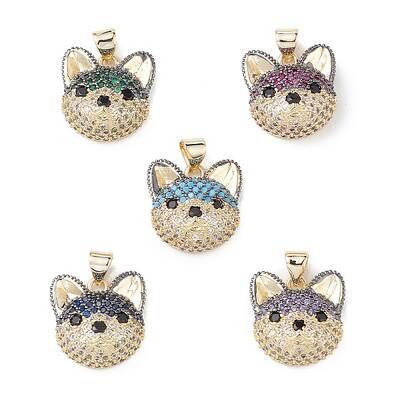 Brass Micro Pave Cubic Zirconia Pendants