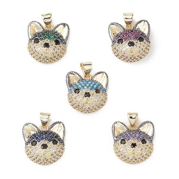 Brass Micro Pave Cubic Zirconia Pendants