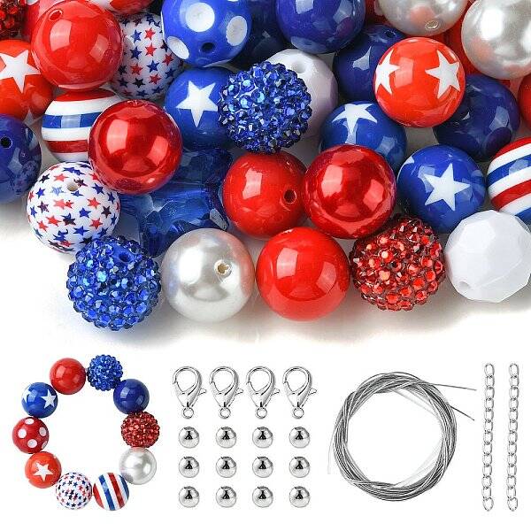 50Pcs 8 Style Acrylic Beads