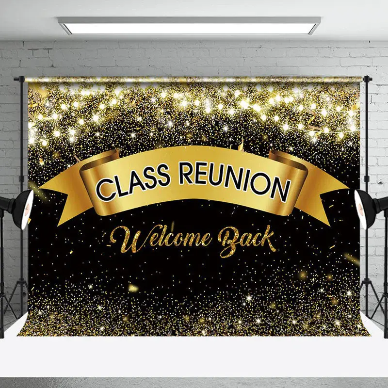 Class Reunion Welcome Back Black Spark Party Backdrop - Aperturee