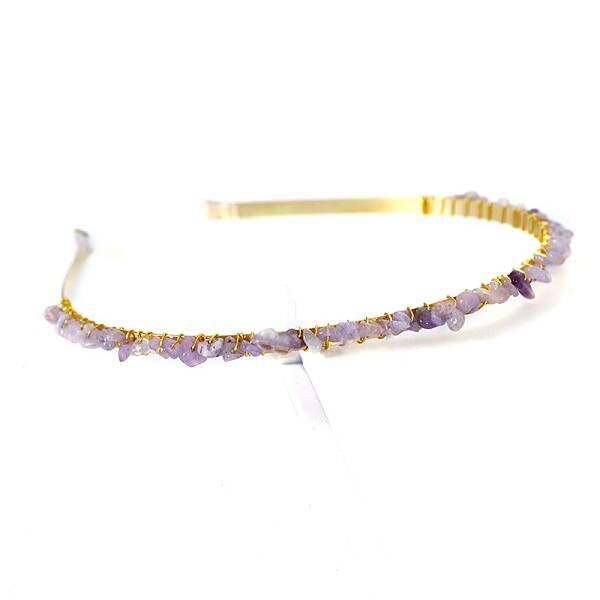 Natural Lilac Jade Hair Bands