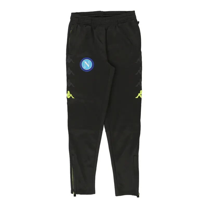 Age 14  SSC Napoli Kappa Joggers - 26W 28L Black Polyester