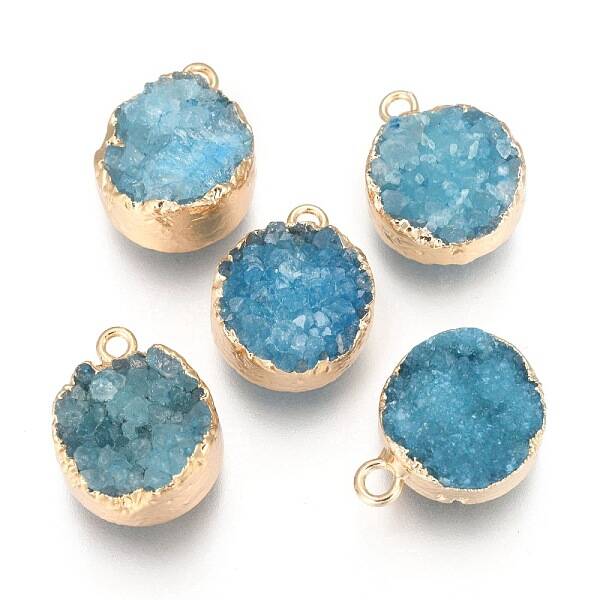 Natural Druzy Agate Pendants