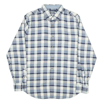 NAUTICA Slim Fit Flannel Shirt Blue Check Long Sleeve Mens XL