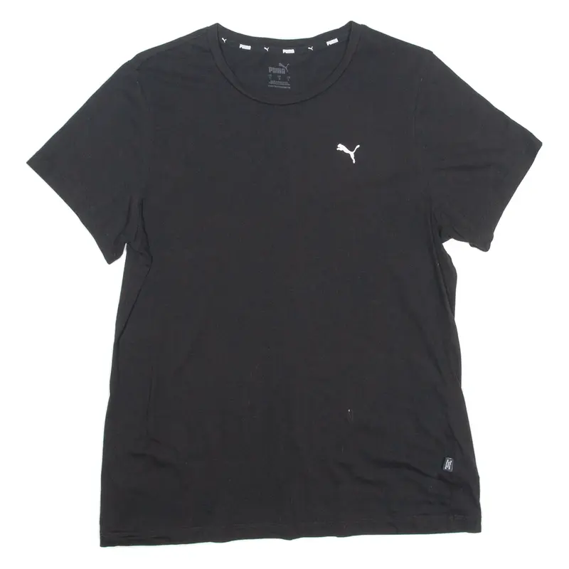 PUMA Mens T-Shirt Black Crew Neck L