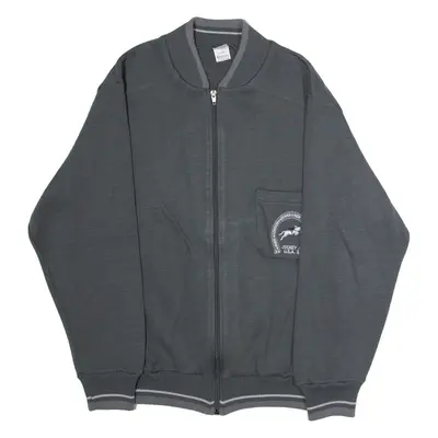 JOCKEY INTERNATIONAL Mens Bomber Jacket Grey Knit 90s L