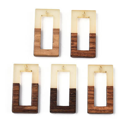 Walnut Wood & Luminous Glow in the Dark Resin Pendants