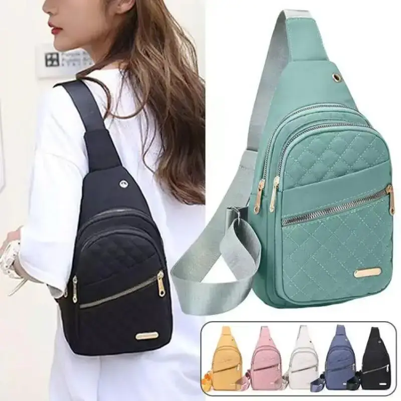 2025 Solid Color Quilted Fanny Pack - Casual Large Capacity Zipper Chest Belt Bum Bag, Adjustable Sling Bag for Daily Use, Li...