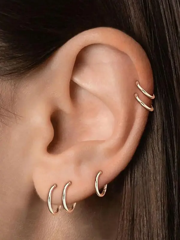Women's Cute Small Hoop Earrings for Summer 2024, Fashion Stainless Steel Earrings for Women & Girls, Casual Jewelry for Part...