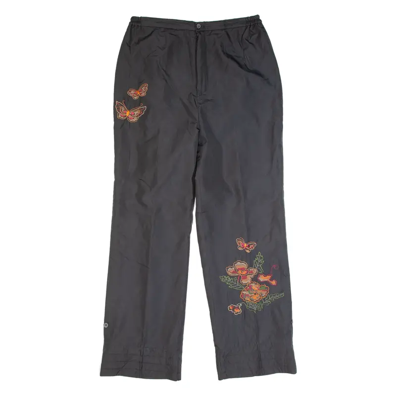 YA ZHENG Rain Womens Trousers Black Regular Straight W28 L27