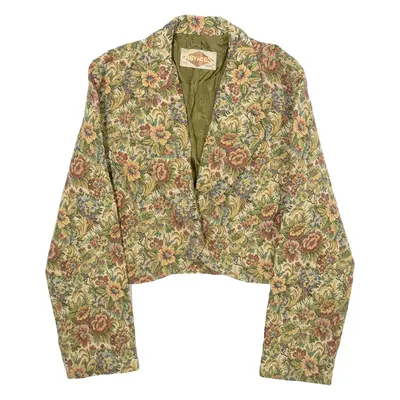 ASTUCES Womens Blazer Coat Brown Floral XS