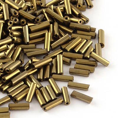 Plated Glass Bugle Beads