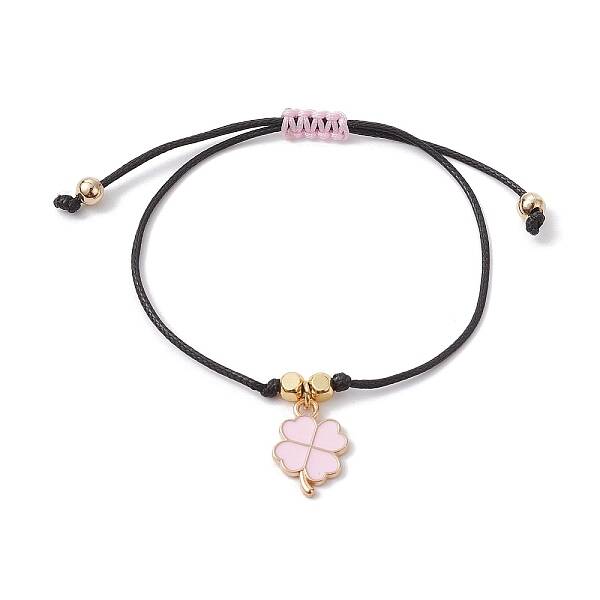 Alloy Enamel Clover Charm Bracelet