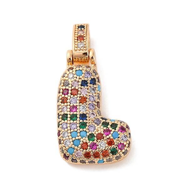 Brass Micro Pave Cubic Zirconia Pendants