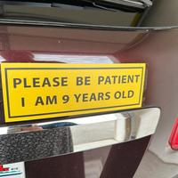 Please Be Patient, I Am 9 Years Old Car Bumper Sticker, Funny Car Decals for Car, Auto, Motorcar, Windows, Trucks, Laptop, Fu...