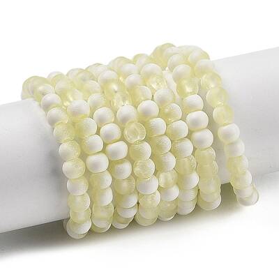 Frosted Crackle Glass Beads Strands
