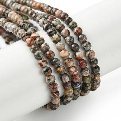 Natural Leopard Skin Jasper Beads Strands