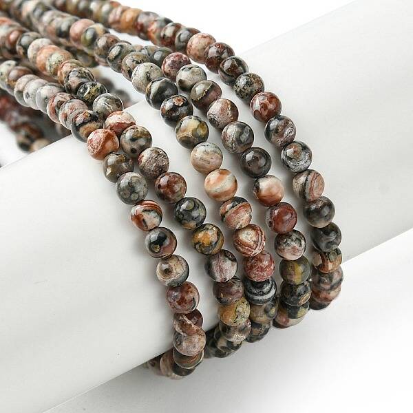 Natural Leopard Skin Jasper Beads Strands