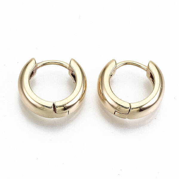 Brass Huggie Hoop Earrings