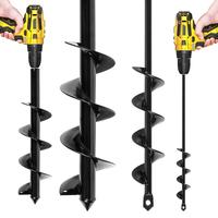 Auger Drill Bits Set for Garden Planting  3.5X16 in 1.6X16 in Spiral Earth Auger for Post Holes Flower Beds Bulb Planter 3/8\...