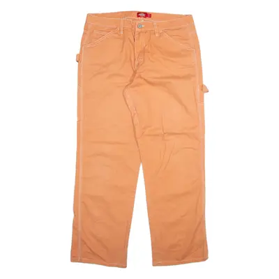 DICKIES Carpenter Womens Trousers Orange Relaxed Straight W34 L31
