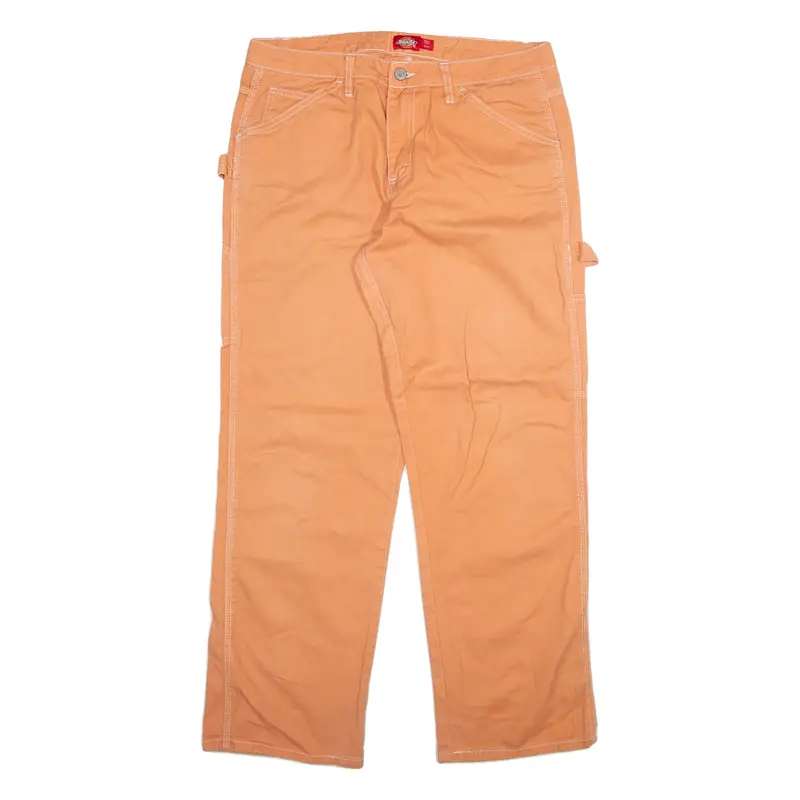 DICKIES Carpenter Womens Trousers Orange Relaxed Straight W34 L31