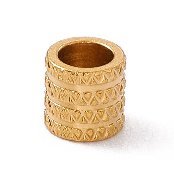 Chevron Pattern 304 Stainless Steel European Beads