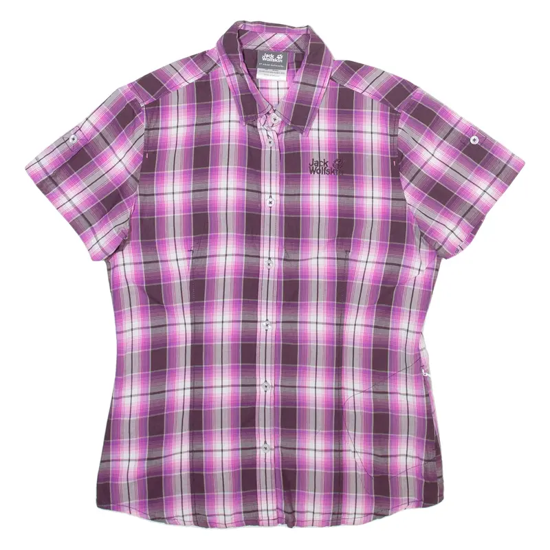 JACK WOLFSKIN Womens Shirt Purple Check S