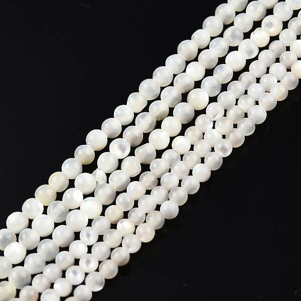 Natural White Shell Bead Strands