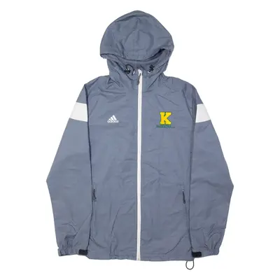 ADIDAS Mens Windbreaker Jacket Grey Hooded S