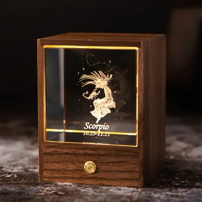 Crystal LED Table Lamp USB Power Decor Constellation Light Bedroom Night Lights For Decor | constellation: Scorpio