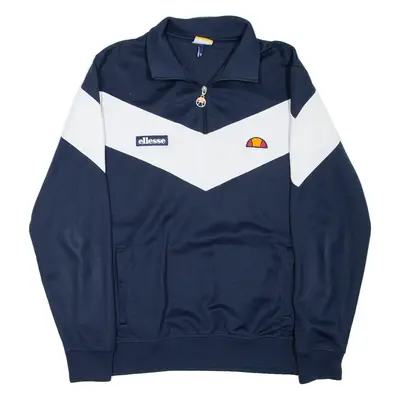 ELLESSE Training Mens Sweatshirt Blue 1/4 Zip M