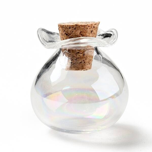 Lucky Bag Shape Glass Cork Bottles Ornament