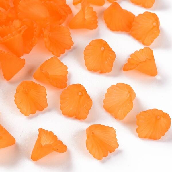 Frosted Acrylic Bead Caps