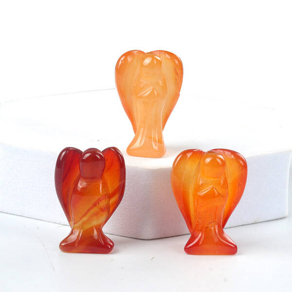 Natural Carnelian Carved Healing Angel Figurines