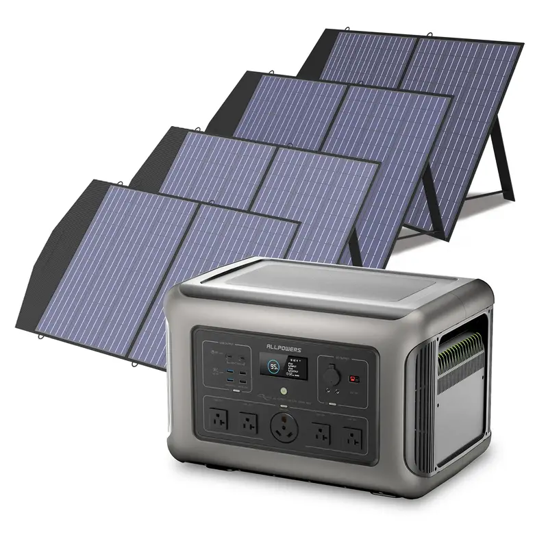 Solar Generator Kit 3200W Power Station 100W Solar Panel
