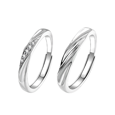 S925 Silver Mobius Ring Couple Ring Adjustable Size Gift
