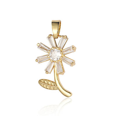 Brass Micro Pave Cubic Zirconia Pendants