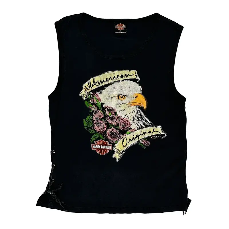 Harley Davidson Graphic Vest - XL Black Cotton