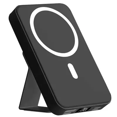 10000mAh  Mini Magnetic Wireless Power Bank with Holder，magnetic phone mount portable chargers with Display and USB-C Cable...