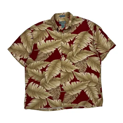 Kaylua Bay Hawaiian Shirt - Medium Red Viscose