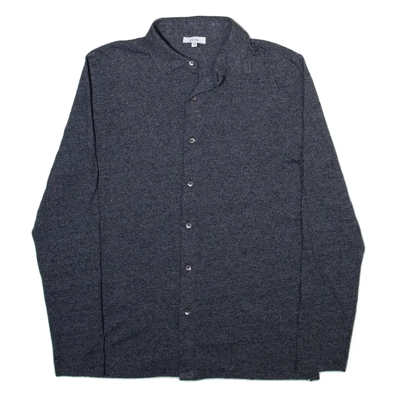 REISS Mens Plain Shirt Grey Long Sleeve M