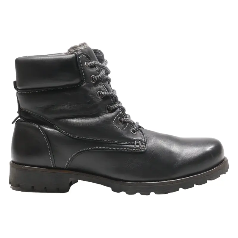 LANDROVER Lace-Up Boots Black Leather Mens UK 9