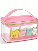 Letter Pattern Makeup Bag, Travel Essentials, Makeup Containers for School, Portable Cosmetic Storage Bag, Makeup Organizer P...