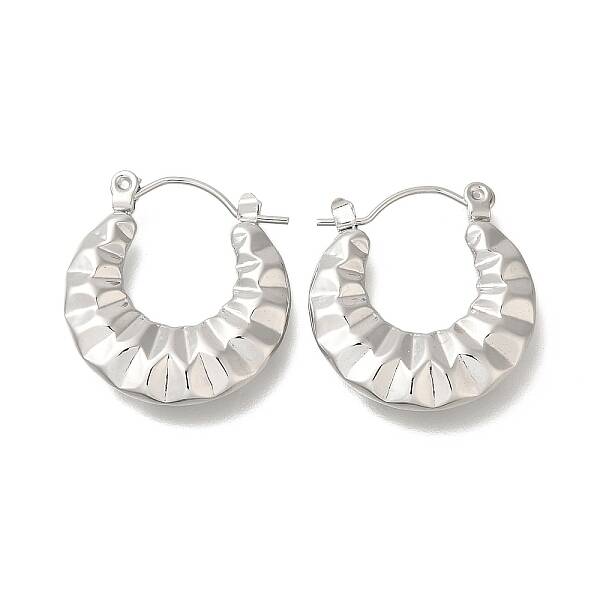 304 Stainless Steel Croissant Hoop Earrings for Women