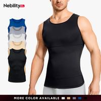Nebility Sleeveless Crew Neck Belly Compression Tank Activewear for Men