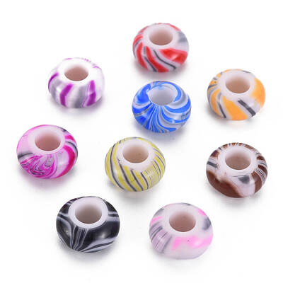 Opaque Acrylic European Beads
