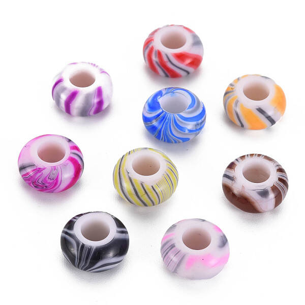 Opaque Acrylic European Beads